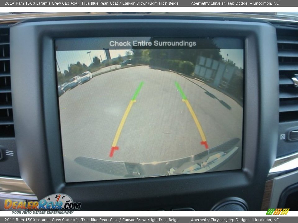 2014 Ram 1500 Laramie Crew Cab 4x4 True Blue Pearl Coat / Canyon Brown/Light Frost Beige Photo #12