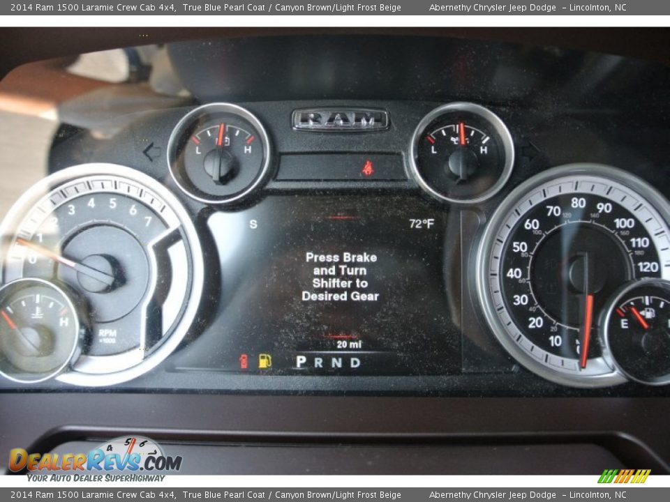 2014 Ram 1500 Laramie Crew Cab 4x4 True Blue Pearl Coat / Canyon Brown/Light Frost Beige Photo #13