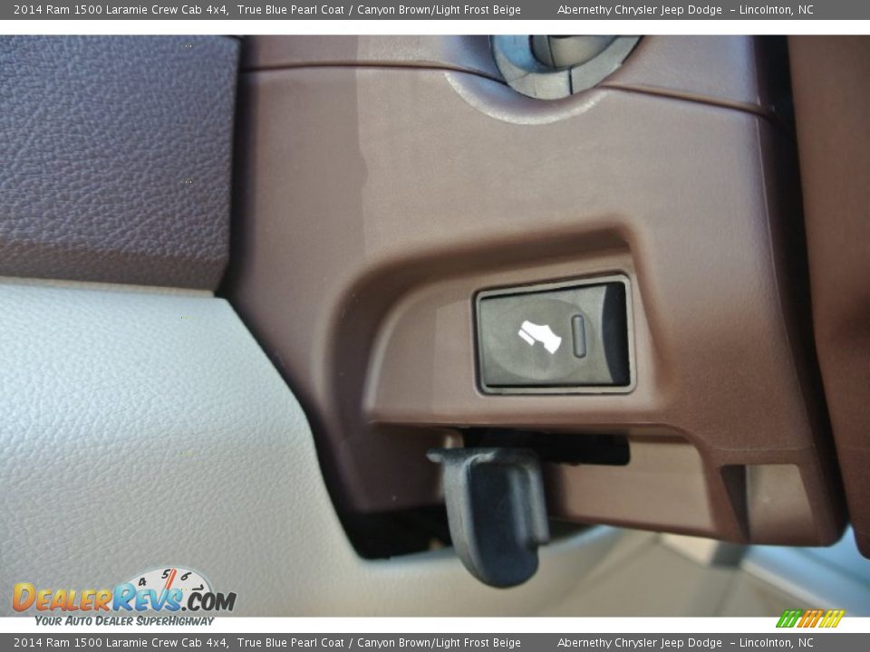 2014 Ram 1500 Laramie Crew Cab 4x4 True Blue Pearl Coat / Canyon Brown/Light Frost Beige Photo #15