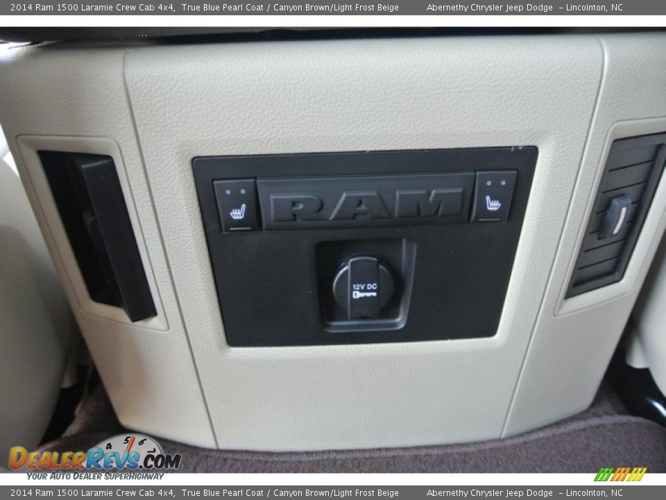 2014 Ram 1500 Laramie Crew Cab 4x4 True Blue Pearl Coat / Canyon Brown/Light Frost Beige Photo #18