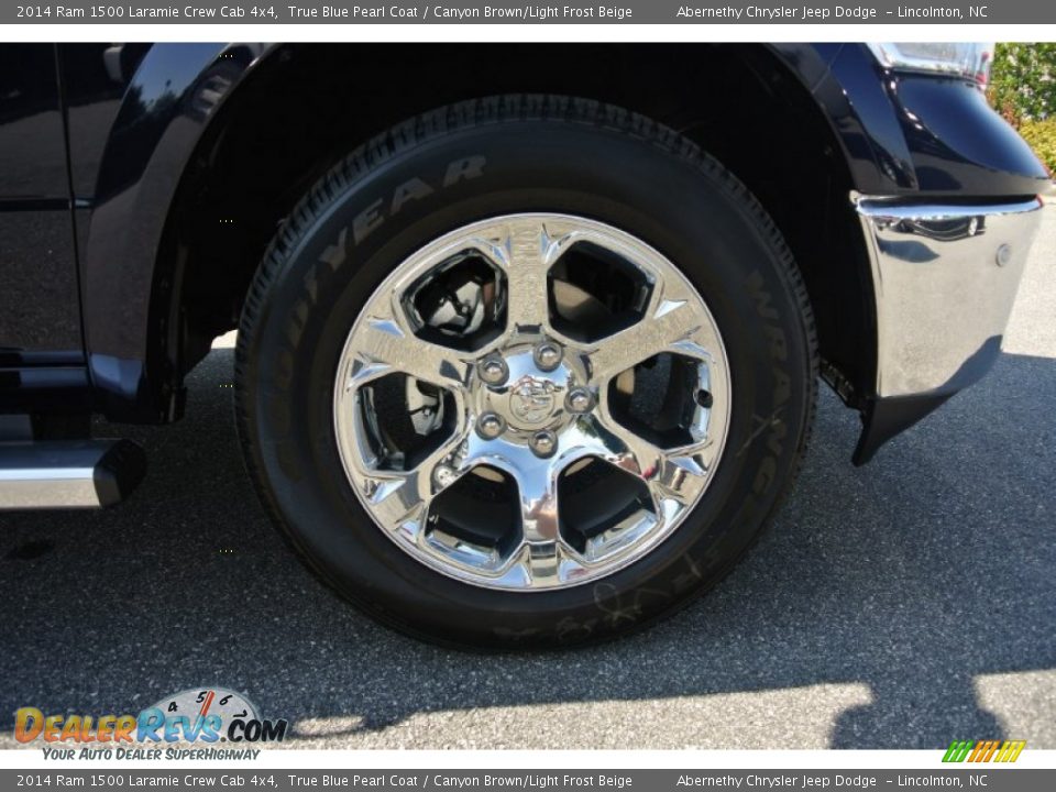 2014 Ram 1500 Laramie Crew Cab 4x4 True Blue Pearl Coat / Canyon Brown/Light Frost Beige Photo #21