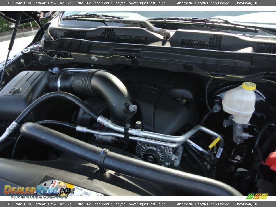 2014 Ram 1500 Laramie Crew Cab 4x4 True Blue Pearl Coat / Canyon Brown/Light Frost Beige Photo #22