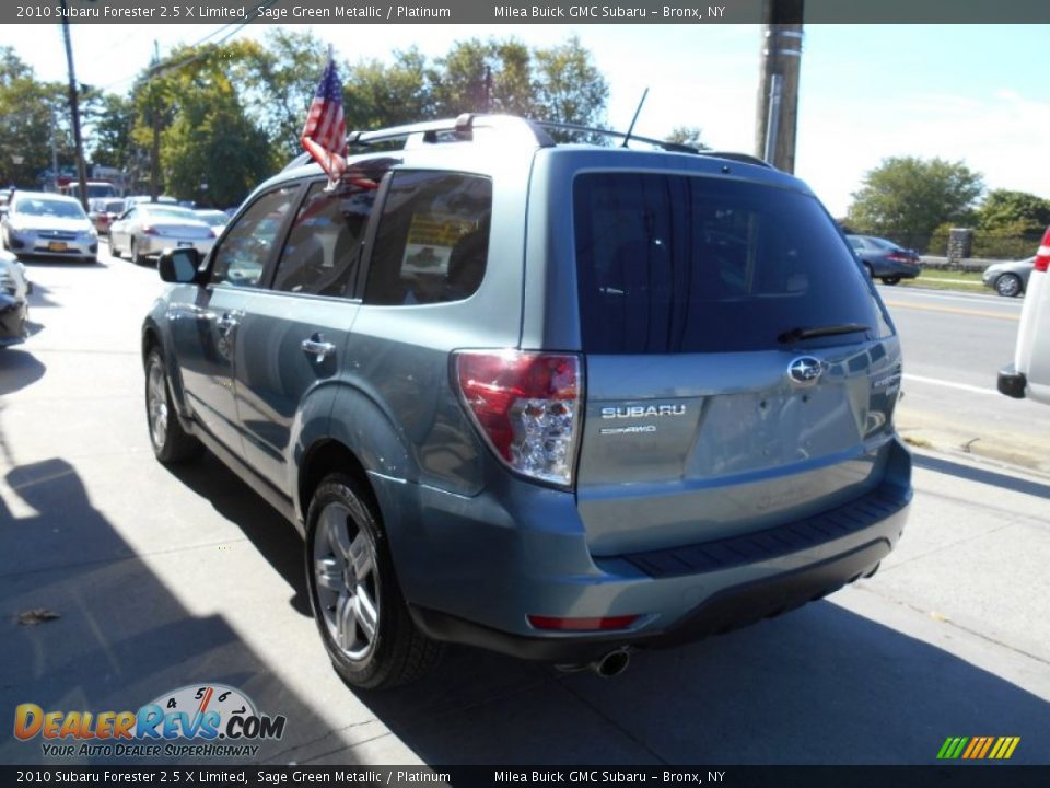 2010 Subaru Forester 2.5 X Limited Sage Green Metallic / Platinum Photo #7