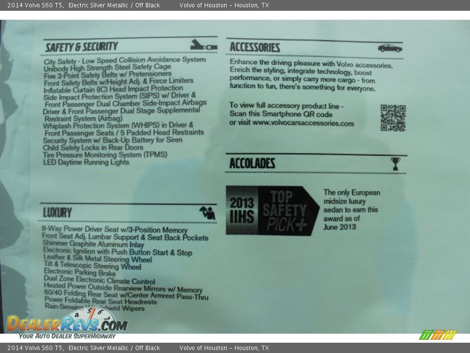 2014 Volvo S60 T5 Electric Silver Metallic / Off Black Photo #33