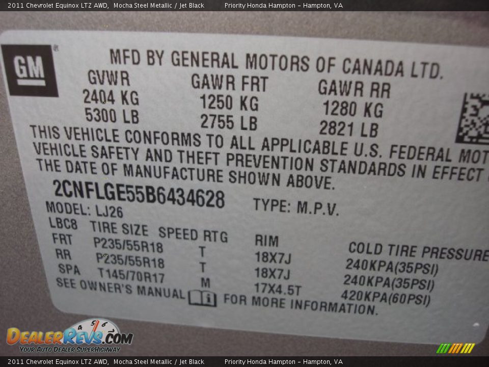 2011 Chevrolet Equinox LTZ AWD Mocha Steel Metallic / Jet Black Photo #32