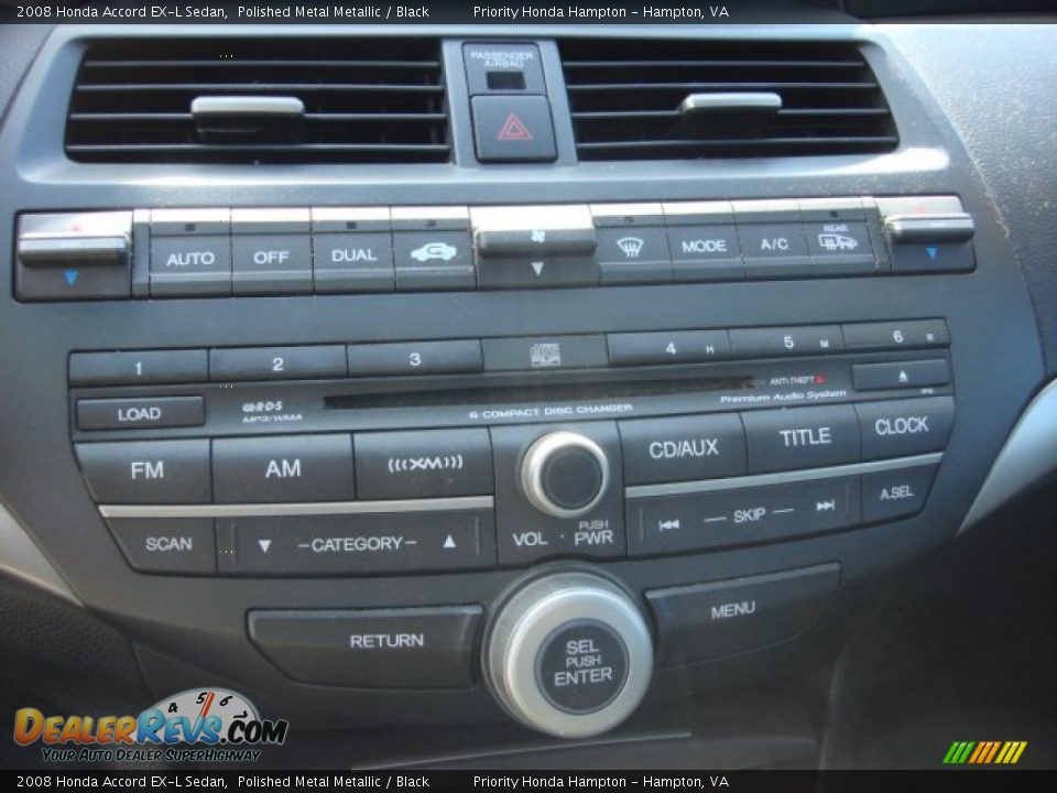 2008 Honda Accord EX-L Sedan Polished Metal Metallic / Black Photo #19
