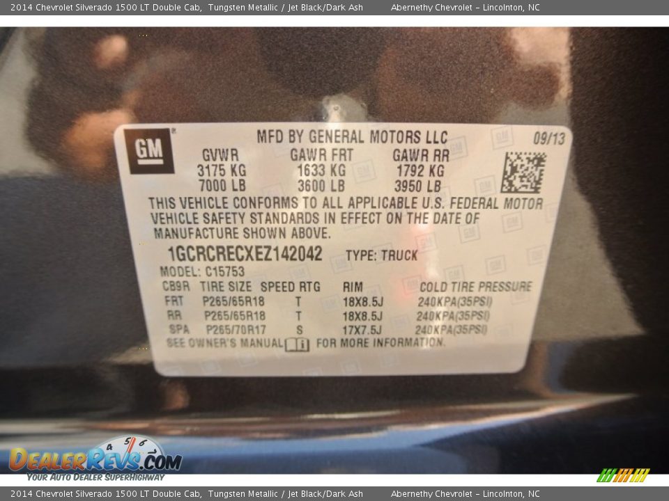 2014 Chevrolet Silverado 1500 LT Double Cab Tungsten Metallic / Jet Black/Dark Ash Photo #9