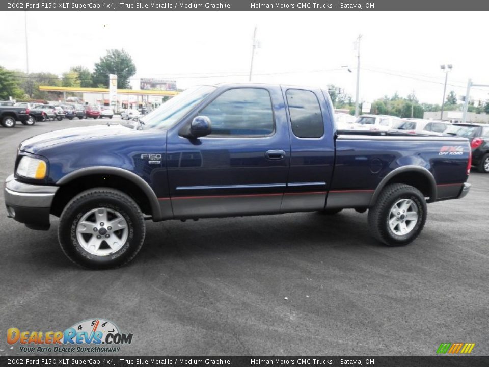 2002 Ford F150 XLT SuperCab 4x4 True Blue Metallic / Medium Graphite Photo #4