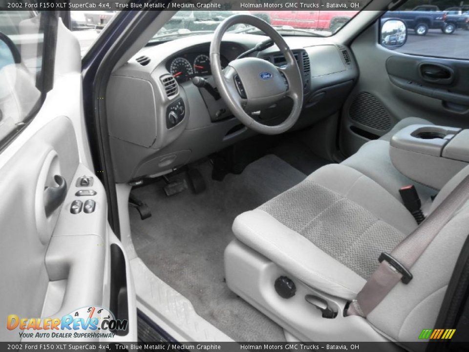 2002 Ford F150 XLT SuperCab 4x4 True Blue Metallic / Medium Graphite Photo #7