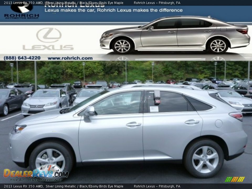 2013 Lexus RX 350 AWD Silver Lining Metallic / Black/Ebony Birds Eye Maple Photo #1