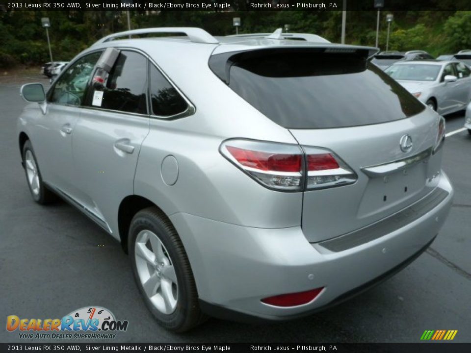 2013 Lexus RX 350 AWD Silver Lining Metallic / Black/Ebony Birds Eye Maple Photo #2