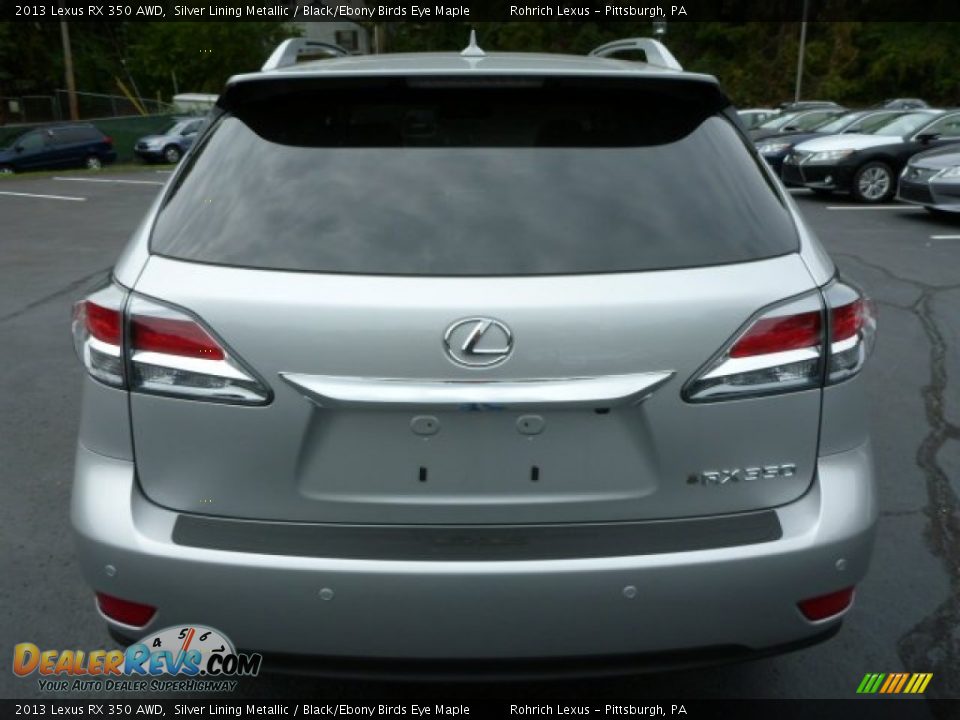 2013 Lexus RX 350 AWD Silver Lining Metallic / Black/Ebony Birds Eye Maple Photo #3