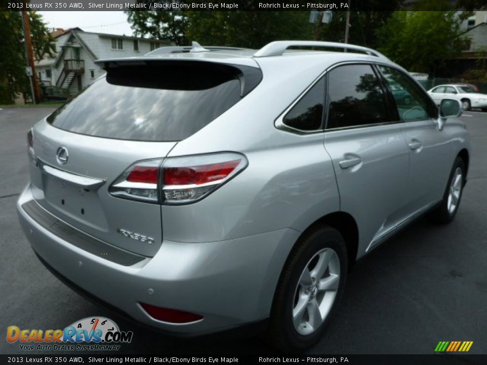 2013 Lexus RX 350 AWD Silver Lining Metallic / Black/Ebony Birds Eye Maple Photo #4