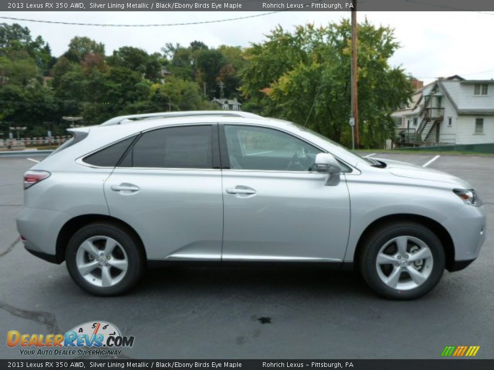 2013 Lexus RX 350 AWD Silver Lining Metallic / Black/Ebony Birds Eye Maple Photo #5