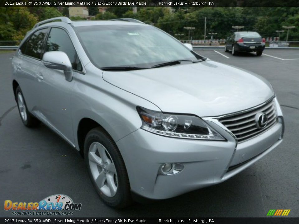 2013 Lexus RX 350 AWD Silver Lining Metallic / Black/Ebony Birds Eye Maple Photo #6