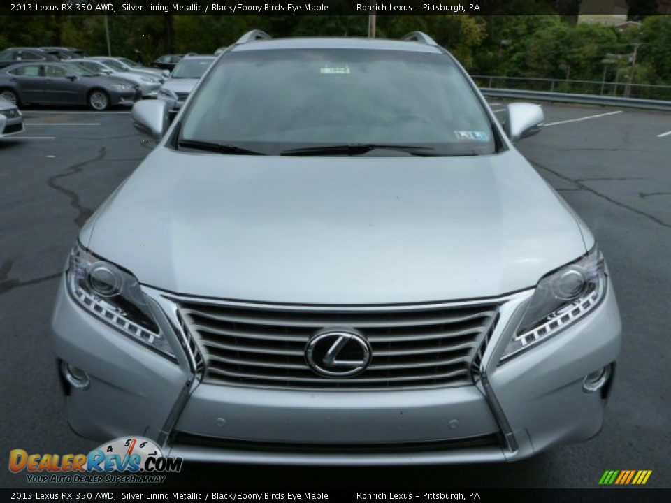 2013 Lexus RX 350 AWD Silver Lining Metallic / Black/Ebony Birds Eye Maple Photo #7