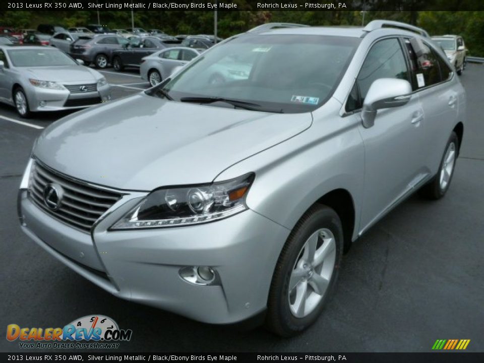 2013 Lexus RX 350 AWD Silver Lining Metallic / Black/Ebony Birds Eye Maple Photo #8