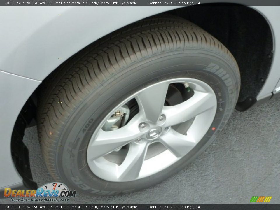 2013 Lexus RX 350 AWD Silver Lining Metallic / Black/Ebony Birds Eye Maple Photo #9