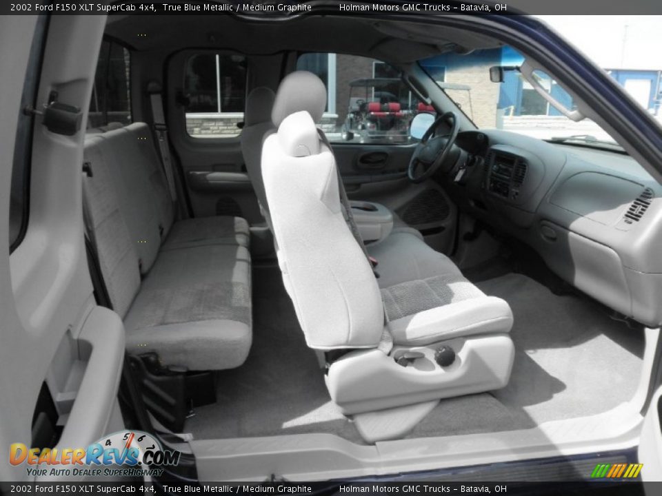 2002 Ford F150 XLT SuperCab 4x4 True Blue Metallic / Medium Graphite Photo #24