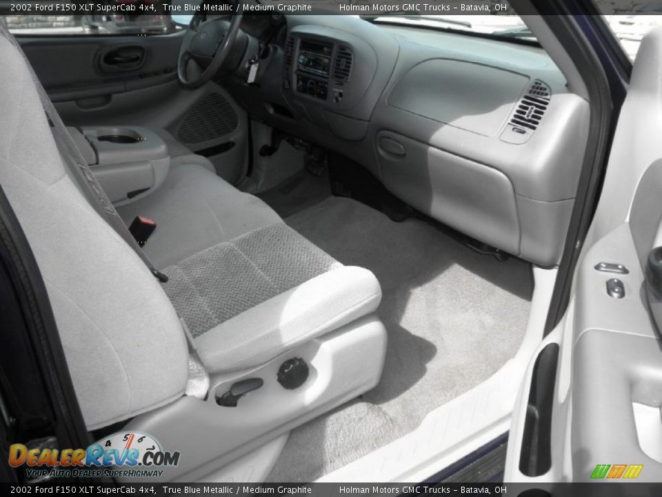 2002 Ford F150 XLT SuperCab 4x4 True Blue Metallic / Medium Graphite Photo #25