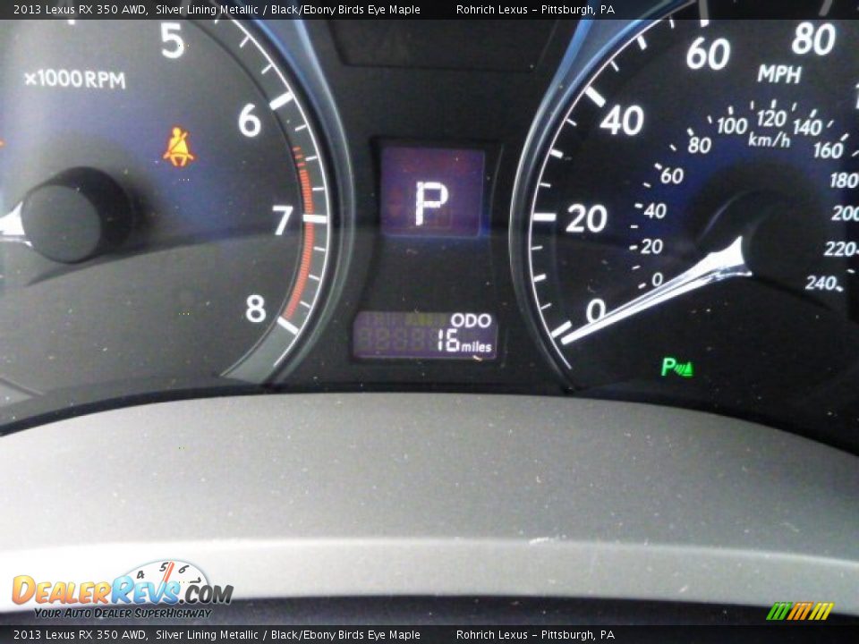 2013 Lexus RX 350 AWD Silver Lining Metallic / Black/Ebony Birds Eye Maple Photo #19