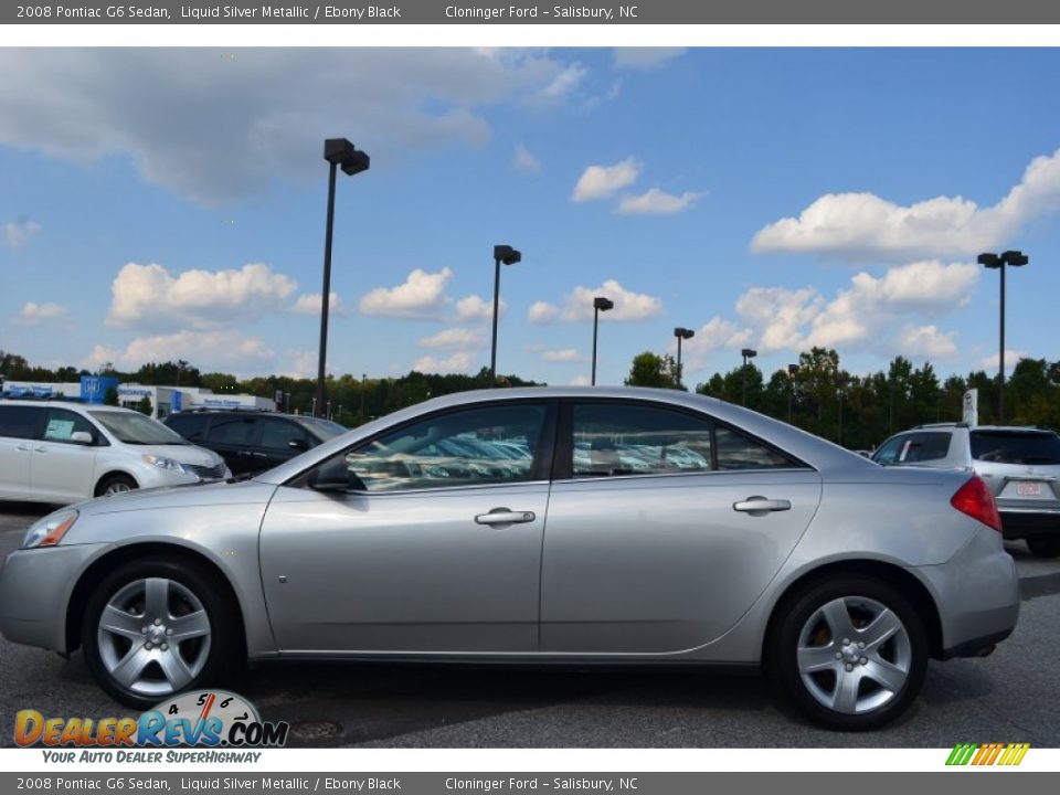 2008 Pontiac G6 Sedan Liquid Silver Metallic / Ebony Black Photo #5