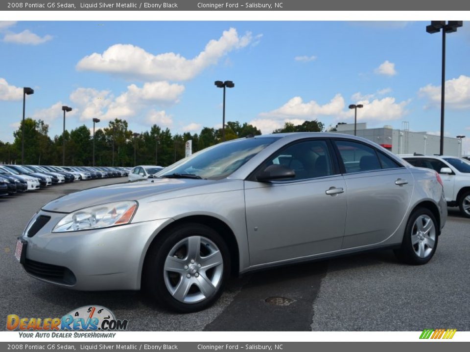 2008 Pontiac G6 Sedan Liquid Silver Metallic / Ebony Black Photo #6