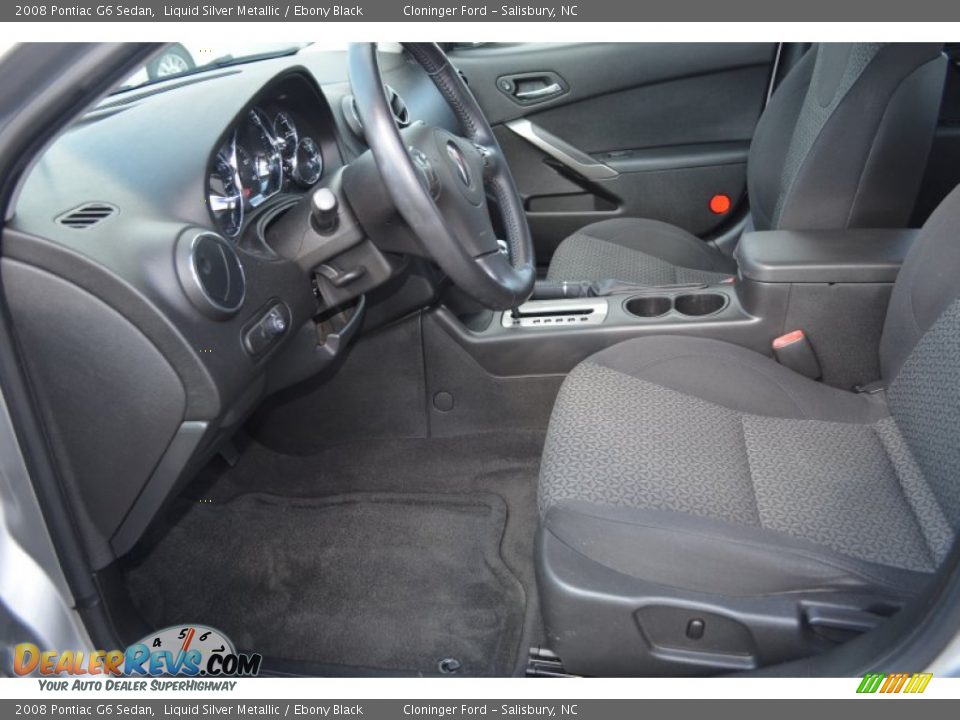 2008 Pontiac G6 Sedan Liquid Silver Metallic / Ebony Black Photo #9