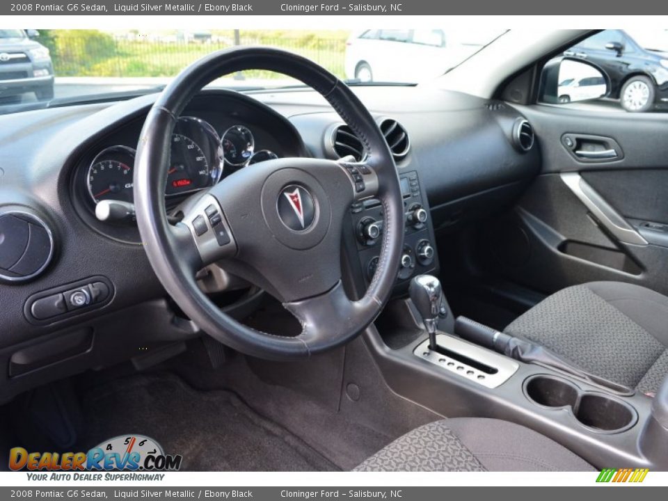 2008 Pontiac G6 Sedan Liquid Silver Metallic / Ebony Black Photo #10
