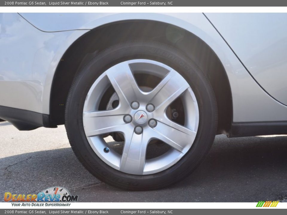 2008 Pontiac G6 Sedan Liquid Silver Metallic / Ebony Black Photo #15