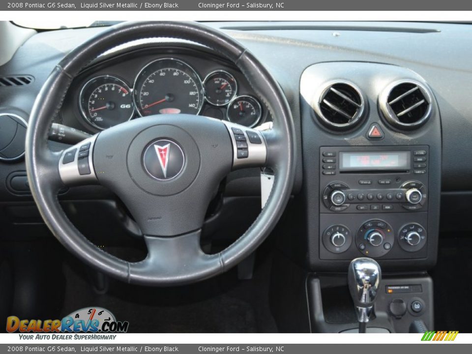 2008 Pontiac G6 Sedan Liquid Silver Metallic / Ebony Black Photo #16