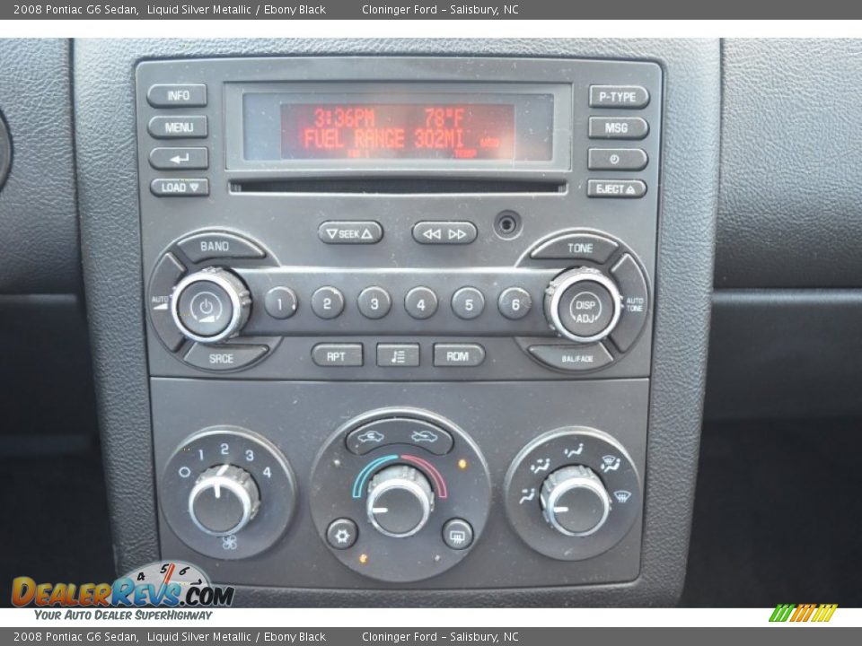 2008 Pontiac G6 Sedan Liquid Silver Metallic / Ebony Black Photo #18