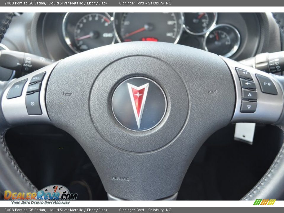 2008 Pontiac G6 Sedan Liquid Silver Metallic / Ebony Black Photo #21