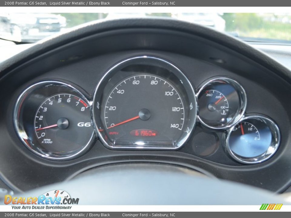 2008 Pontiac G6 Sedan Liquid Silver Metallic / Ebony Black Photo #22