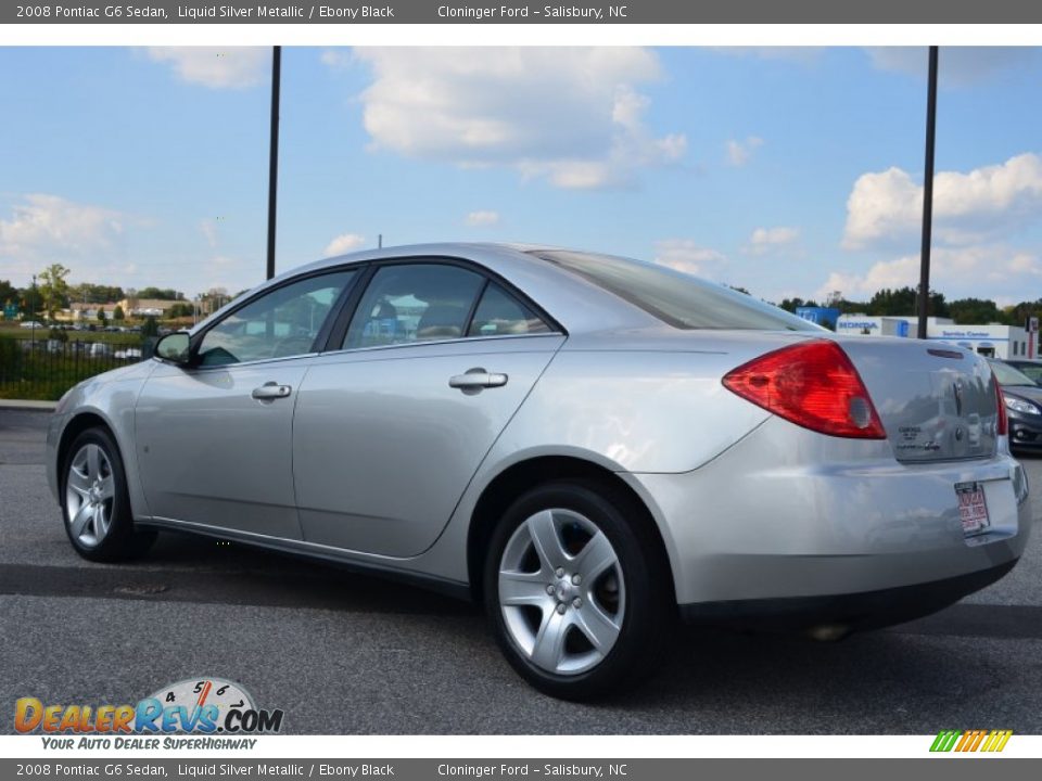 2008 Pontiac G6 Sedan Liquid Silver Metallic / Ebony Black Photo #25