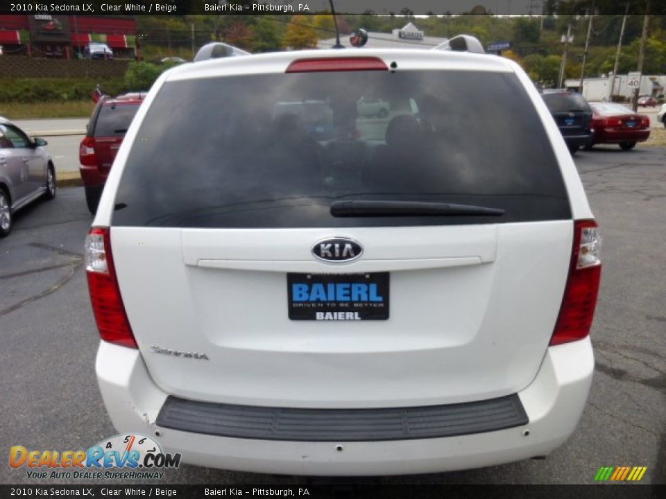 2010 Kia Sedona LX Clear White / Beige Photo #6