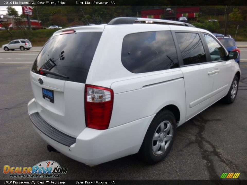 2010 Kia Sedona LX Clear White / Beige Photo #7
