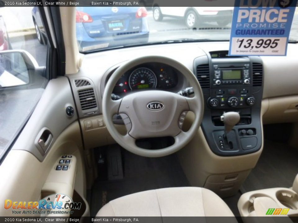 2010 Kia Sedona LX Clear White / Beige Photo #14