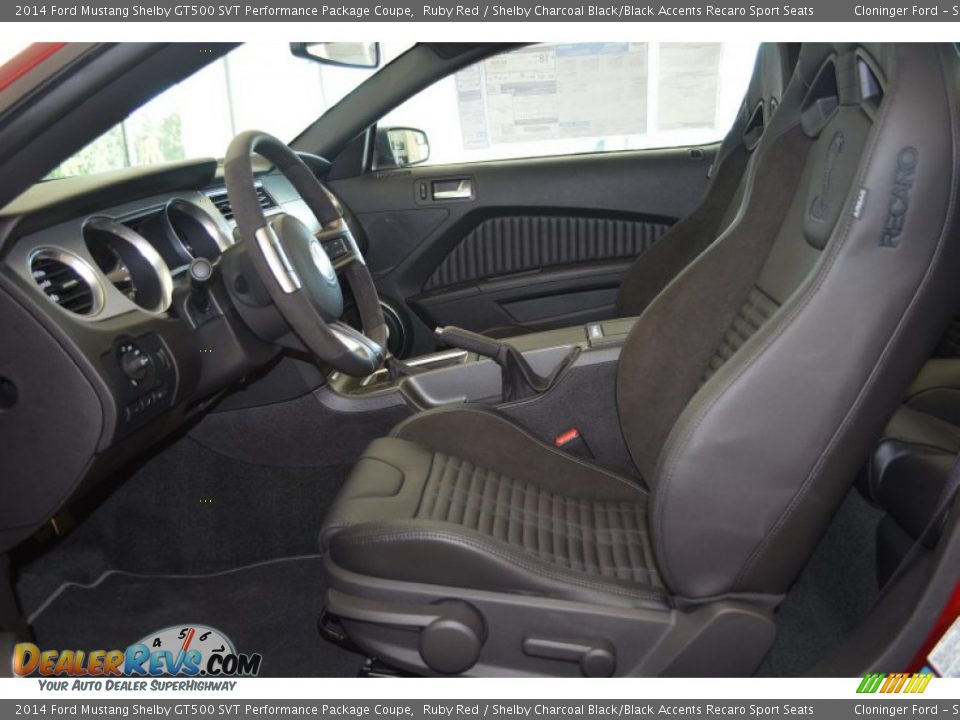 Shelby Charcoal Black/Black Accents Recaro Sport Seats Interior - 2014 Ford Mustang Shelby GT500 SVT Performance Package Coupe Photo #9