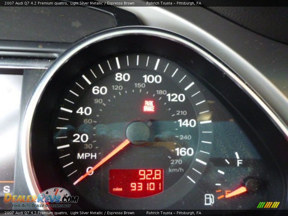 2007 Audi Q7 4.2 Premium quattro Light Silver Metallic / Espresso Brown Photo #9