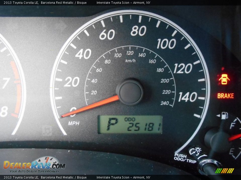 2013 Toyota Corolla LE Barcelona Red Metallic / Bisque Photo #14