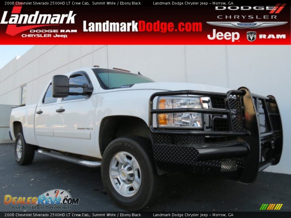 2008 Chevrolet Silverado 2500HD LT Crew Cab Summit White / Ebony Black Photo #1