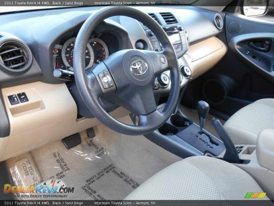 2011 Toyota RAV4 I4 4WD Black / Sand Beige Photo #10