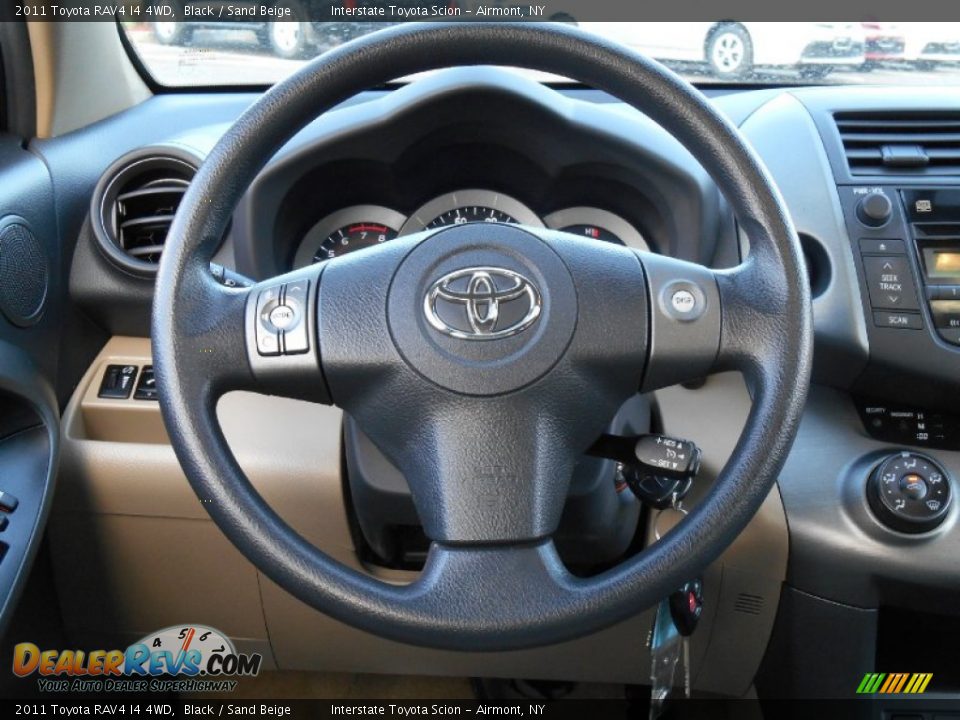 2011 Toyota RAV4 I4 4WD Black / Sand Beige Photo #14