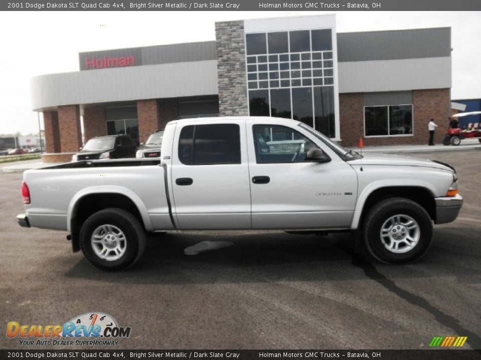 2001 Dodge Dakota SLT Quad Cab 4x4 Bright Silver Metallic / Dark Slate Gray Photo #1