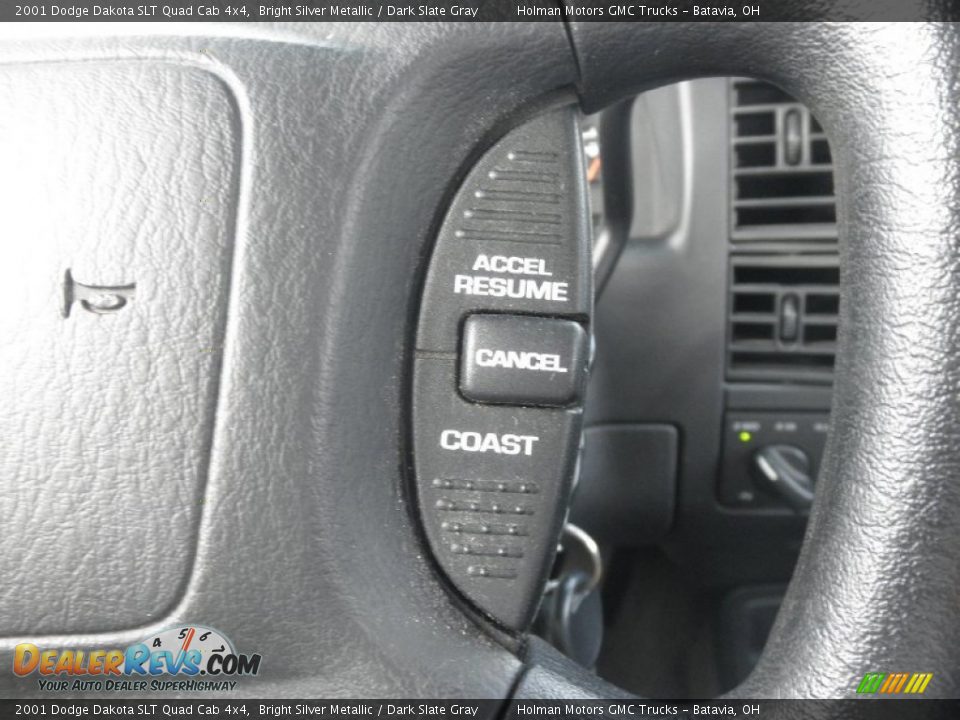 2001 Dodge Dakota SLT Quad Cab 4x4 Bright Silver Metallic / Dark Slate Gray Photo #13