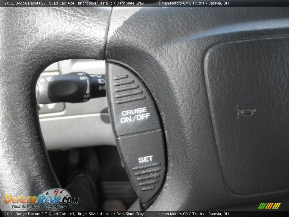 2001 Dodge Dakota SLT Quad Cab 4x4 Bright Silver Metallic / Dark Slate Gray Photo #14