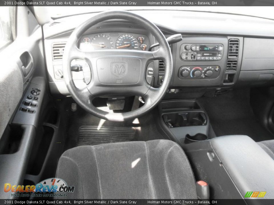 2001 Dodge Dakota SLT Quad Cab 4x4 Bright Silver Metallic / Dark Slate Gray Photo #19