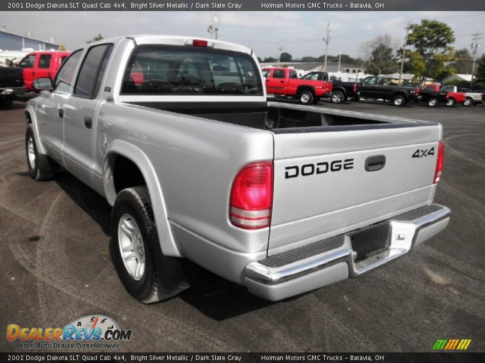 2001 Dodge Dakota SLT Quad Cab 4x4 Bright Silver Metallic / Dark Slate Gray Photo #22