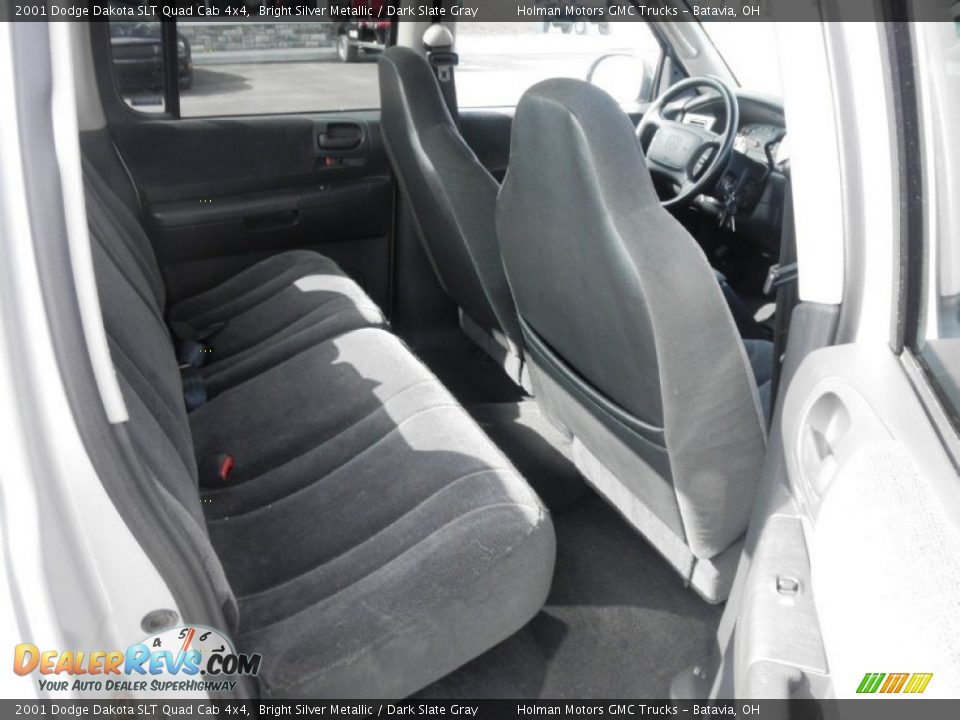 2001 Dodge Dakota SLT Quad Cab 4x4 Bright Silver Metallic / Dark Slate Gray Photo #25